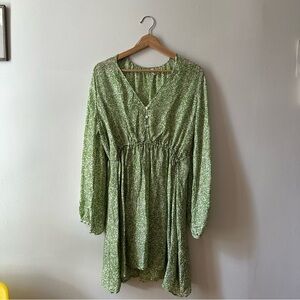 Arket Green Floral Dress